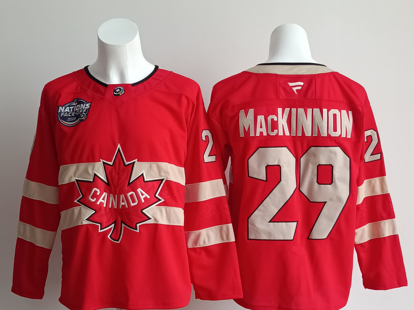 Men Canada 29 Mackinnon Red 2025 Fanatics Home Premium NHL Jersey style 1